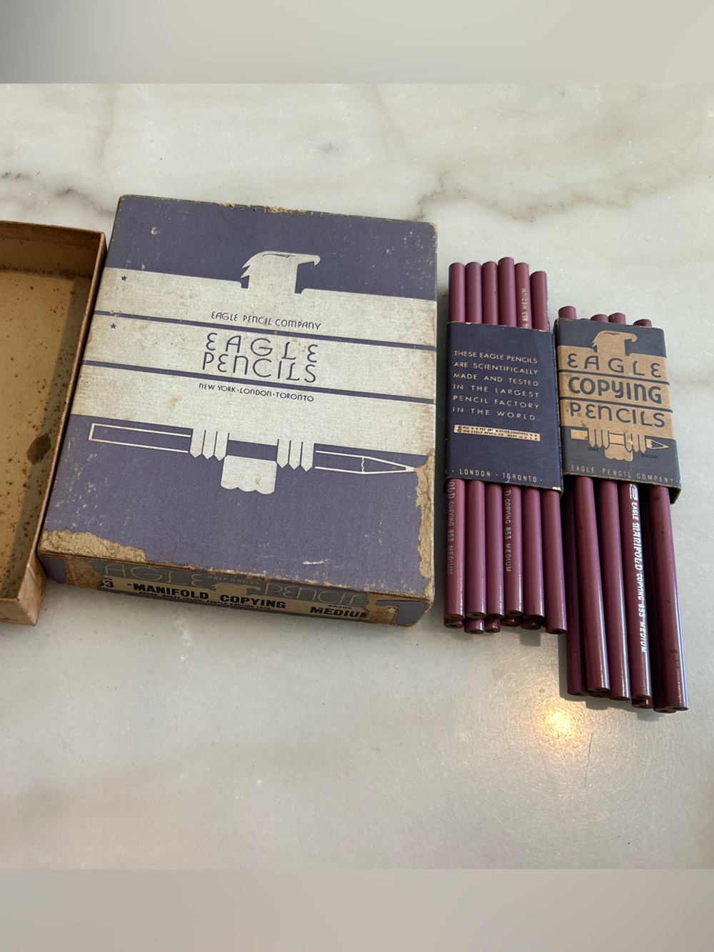 Vintage 1936 Eagle Manifold Copying Pencils No 853 USA Lot of 21 NOS